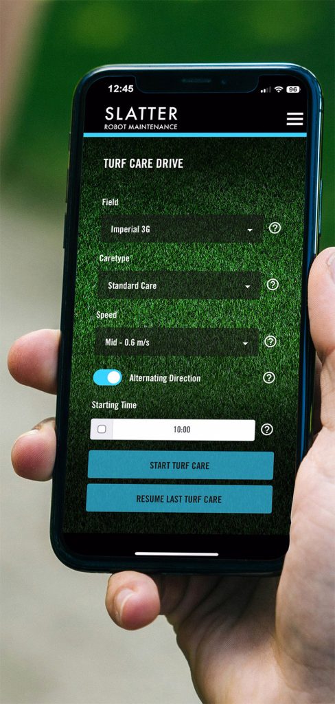 Slatter Roboto Turf Maintenance App - remote control